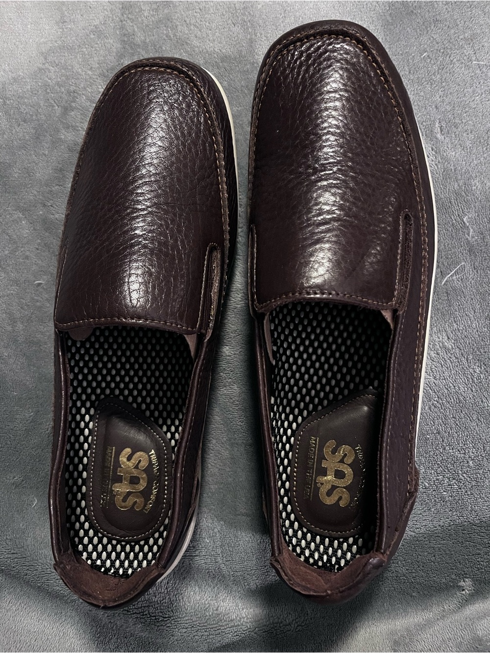 SAS Men’s Slip-On Loafers in Dark Brown Leather